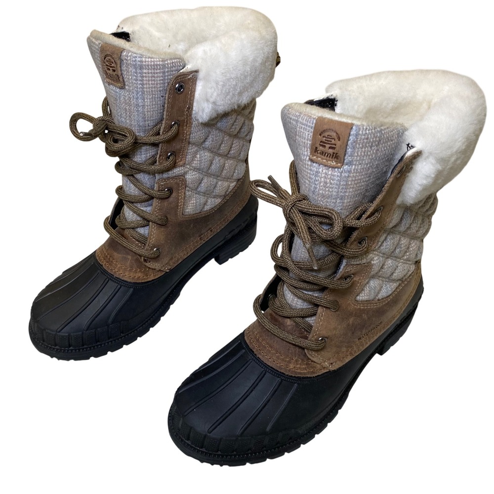 Kamik Sienna Cuff‎ 2 Winter Duck Boots Womens US 7 Waterproof Shearling